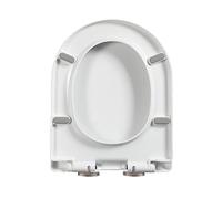 Giural 35 * 44cm,Copriwater Universale D Forma, Sedile WC con Chiusura Ammortizzata, Sgancio Rapido, Tavoletta WC in Plastica Antibatterico ASSE WC Bianco
