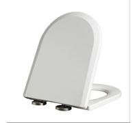 Giural 44x35cm,Copriwater Sedile WC, A Forma di D con Chiusura Ammortizzata, Materiale UF, Tavoletta WC Universale, Sgancio Rapido, Montaggio Superiore, ASSE WC A Forma di U, Bianco