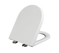 Giural 46x36cm,Copriwater Sedile WC, A Forma di D con Chiusura Ammortizzata, Materiale UF, Tavoletta WC Universale, Sgancio Rapido, Montaggio Superiore, ASSE WC A Forma di U, Bianco