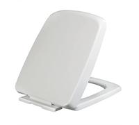Giural Copriwater Rettangolare Sedile WC con Chiusura Ammortizzata, ASSE WC Quadrato da Polipropilene, ASSE WC con Sgancio Rapido E Cerniere Regolabili A 360°,06B