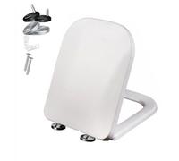 Giural Copriwater Rettangolare Sedile WC con Chiusura Ammortizzata, ASSE WC Quadrato da Polipropilene, ASSE WC con Sgancio Rapido E Cerniere Regolabili A 360°,04B