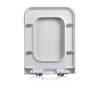 Giural Copriwater Universali, 47x36cm Tavoletta WC Quadrato Bianco in PP, Sedile WC Chiusura Ammortizzata con Sgancio Rapido a Un Pulsante per Facile da Montare e Pulire