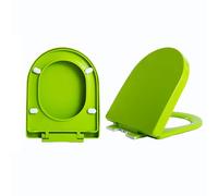 Giural Sedile WC Colorato A Forma di D, Copriwater D Forma, Sedile WC con Chiusura Ammortizzata, Tavoletta WC in Plastica Antibatterico, ASSE WC 36 * 44.5Cm,Verde