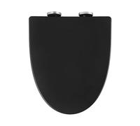 Giural Sedile WC Copriwater V Forma, Nero Tavoletta WC Chiusura Ammortizzata, Rapido Montaggio, Plastica Antibatterico Facile da Pulire, Coperchio WC A Forma di O Nero,37.5 * 45cm
