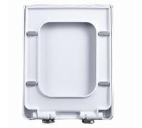Giural Sedile WC Quadrato in PP, Tavoletta WC con Chiusura Ammortizzata, Copriwater Universali con Smontaggio Rapido per Facile da Pulire, 35x45 cm (Distanza Fori di Installazione 10-22 cm)