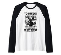 Giuramento americano veterano patriottico difendere la costituzione Maglia con Maniche Raglan