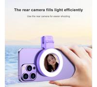 Giuraupi Clamp/Holder-on Selfie su Anello per Telefono con Selfie Mirror 3 modalità di Luce 3 Livelli luminosità 180 ° Rotabile Batteria Integrata a Batteria Selfie Riempimento