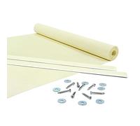 GIURI TESSUTI - Fasce in PVC Microforato Mesh per copertura ad onda di Gazebo e Pergola - Telo ombreggiante ignifugo (Crema, 60x550cm)
