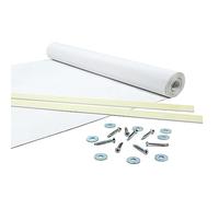 Giuri Tessuti - Fasce in PVC Pieno per Copertura ad Onda di Gazebo e Pergola - Telo ombreggiante ignifugo (Bianco, 50x250cm)