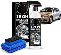 Giurui Iron Eraser Rust Remover Spray, 120ml Iron Powder Remover Spray for Car Wheels And Paint, Fast Acting Rust And Brake Dust Removers, for Wheels, Rims, Metal Surfaces (1 PCS)