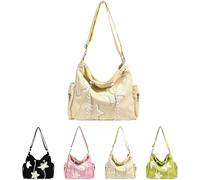 Giurui Solarix Borsa a tracolla, Solarix, Y2k Star Tote Hobo Bag Donna Velluto Tote Bag Kawaii Zipper Messenger Bag, Y2K Star Borse & Borse a tracolla, Grande Capacità Casual Tote Borsa a Spalla,