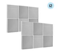 Giurupi 12pcs/ Pack Studio Schiuma Isolamento Panorami Panoramici Assorbenti Spugna Insonorizzata 30 * 30 * 2,5 cm/ 12 * 12 * 1in (12 pezzi)
