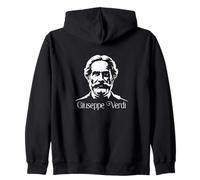 Giuseppe Verdi Compositore Silhouette Musica Classica Opera Felpa con Cappuccio