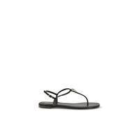 Giuseppe Zanotti Black Calf Leather Bos Taurus Flat Sandals - EU37/US7