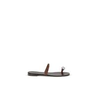 Giuseppe Zanotti Brown Calf Leather Bos Taurus Flat Sandals - EU36.5/US6.5