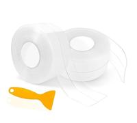 GIUSOBG 3.2M Nastro Sigillante Impermeabile,Trasparente Battiscopa in PVC Impermeabile Nastro Sigillante per Sanitari Battiscopa Autoadesivo,per Bagno Toilette Cucina Antimuffa(Trasparente)