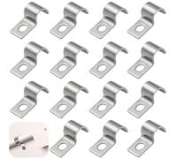 GIUSOBG Morsetto per Tubi 10MM Acciaio Inox 304 Spessorato Ferma Cavi 50 Pezzi Elettrici Fermacavi Muro Foro Singolo a U Morsetti Tubi Per il Fissaggio di Cavi, Fili e Tubi