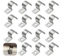 GIUSOBG Morsetto per Tubi 16MM Acciaio Inox 304 Spessorato Ferma Cavi 20 Pezzi Elettrici Fermacavi Muro Foro Singolo a U Morsetti Tubi Per il Fissaggio di Cavi, Fili e Tubi