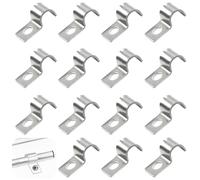 GIUSOBG Morsetto per Tubi 50 Pezzi Fascette in acciaio inox Morsetto per Tubo Staffa a U 8mm Fermacavo Unico Foro in Acciaio Inox Fascette Stringitubo Acciaio Inox per Tubi Dell'acqua e Cavi