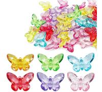 GIUSOBG Pietre Colorate 40 Pezzi Cristalli Acrilici Multicolori Pietre e Cristalli Adatto per Riempire Vasi Decorazioni per Matrimoni Regali per Feste Ciondoli Fai da Te (Farfalle)