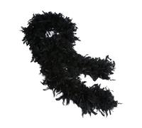 GIUSOBG Sciarpa di Piume, 200 cm Boa Piumato Glamour, Accessori Anni 20 Donna per Festa, Festival, Halloween, Natale, Festa Rave (Nero)