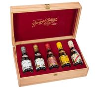 Cofanetto Regalo in Legno Set 5 Bottiglie Aceto Balsamico Giusti 100 ml