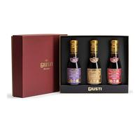 Giusti - Tris Condimenti Aromatizzati - Tartufo, Fico e Lampone - 3x100ml | Tre condimenti Giusti 3 Medaglie d'oro aromatizzati con tartufo, fico e lampone, per una degustazione ricca e originale.