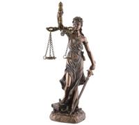 Giustizia, Dea romana della giustizia, bronzata, realizzata in pietra artificiale, collezione Veronese