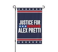 Giustizia per Alex Pretti Bandiera da giardino 28x40 Ice Out Dio benedica Pretti Cartello da giardino Bandiera per la casa Senza asta portabandiera Doppia faccia