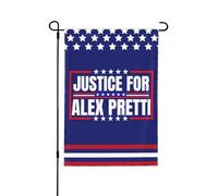 Giustizia per Alex Pretti Bandiera da giardino 28x40 Ice Out Dio benedica Pretti Cartello da giardino Bandiera per la casa Senza asta portabandiera Doppia faccia