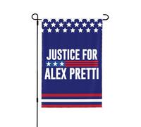 Giustizia per Alex Pretti Bandiera da giardino 28x40 Ice Out Dio benedica Pretti Cartello da giardino Bandiera per la casa Senza asta portabandiera Doppia faccia