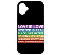 Giustizia sociale Diritti umani Uguaglianza Social Inclusive Equity Custodia per iPhone 16 Plus