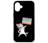 Giustizia sociale Unicorn Protest donne uguaglianza egualitario Custodia per iPhone 16 Plus