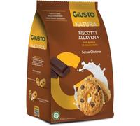 Giusto Natura - Biscotti all'Avena con Gocce di Cioccolato Senza Glutine, 250g