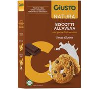 Giusto Natura - Biscotti all'Avena con Gocce di Cioccolato Senza Glutine, 250g