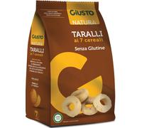 Giusto Taralli ai 7 Cereali Senza Glutine, Snack con Riso, Farina di Grano Saraceno, Mais, Teff, Miglio, Quinoa e Sorgo, 175 g