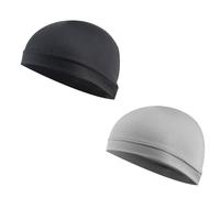 Giutsaull 2 Pezzi Sottocasco Moto Sottocasco Bici Estivo Sottocasco per Moto Traspirante Uomo Donna Estivo sotto Casco Cuffia da Ciclismo Bandana Sportivo Berretto Sport