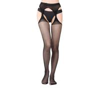 Giutsaull Calze Per Reggicalze Donna Microfibra Calze Autoreggenti Calze a Rete, Calza Collant Sexy, Elegante, Vita Alta Morbida Nero Traslucido Fishnet Socks Sexy Antiscivolo Hold Up Stockings