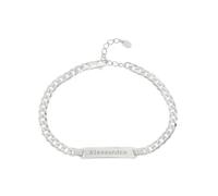 Giuzi - Bracciale Uomo Argento 925 Personalizzabile con Targhetta Incisa, Catena Grumetta Regolabile, Idea Regalo Uomo con Confezione