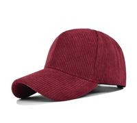 GIVBRO Berretto da baseball in velluto a coste cappello invernale caldo cappello tinta unita classico vintage unisex berretto sportivo regolabile per uomo donna all'aperto, Rosso vinaccia, 6 3/4-7 3/8