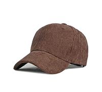 GIVBRO Cappello da Baseball Uomo Donna in Corduroy Regolabile Cappello Unisex Polo Sportivo Casual Tinta Unita Autunno Inverno Caffè