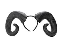 GIVBRO Fasce per Halloween Capra Diavolo Corno Capelli Cerchio Copricapo per il Giorno dei Morti Costume Foto Puntelli Nero