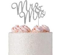 GIVBRO Mr & Mrs Cake Topper Wedding Cake Topper Mr & Mrs Strass Cristalli Blingy Monogram Cake Topper