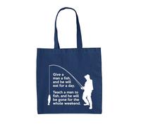Give a Man Pesce Egli Volontà Mangiare per Un Giorno - Tela Borsa - Egli' Be