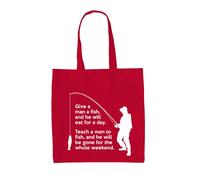 Give a Man Pesce Egli Volontà Mangiare per Un Giorno - Tela Borsa - Egli' Be
