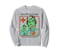 Give Blood Today Vampire Retro Vintage Funny Adult Humor Felpa