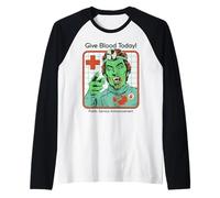 Give Blood Today Vampire Retro Vintage Funny Adult Humor Maglia con Maniche Raglan
