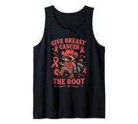 Give Breast Cancer The Boot Awareness Cowboy Raccoon Ribbon Canotta