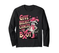 Give Breast Cancer The Boot Awareness Feral Ribbon Maglia a Manica