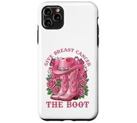 Give Breast Cancer The Boot Cowgirl Cancer Awareness Ribbon Custodia per iPhone 11 Pro Max